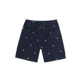 Shorts kids con bandierine allover blu