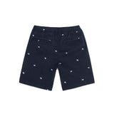 Shorts kids con bandierine allover blu