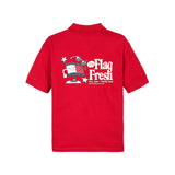 Polo teen con stampa posteriore fun rosso