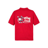 Polo kids con stampa posteriore fun rosso