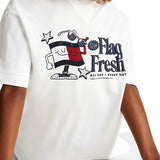 Polo kids con stampa posteriore fun bianco