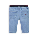 Jeans neonato con banda elastica denim medio