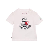 T-shirt neonato con logo grafico bianco