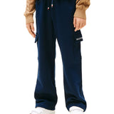 Pantalone jogger cargo con logo monotype sulla tasca blu
