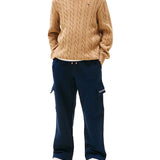 Pantalone jogger cargo con logo monotype sulla tasca blu