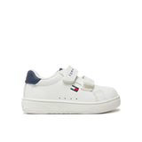 Sneakers kids in velcro bianco/blu