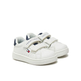 Sneakers kids in velcro bianco/blu