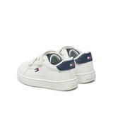Sneakers kids in velcro bianco/blu