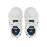Sneakers kids in velcro bianco/blu