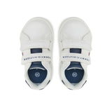 Sneakers kids in velcro bianco/blu