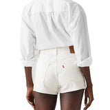 Short 501 high rise denim bianco
