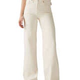 Jeans ribcage wide leg denim bianco