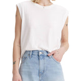 T-shirt smanicato tank boxy bianco