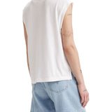 T-shirt smanicato tank boxy bianco