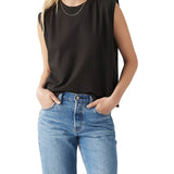 T-shirt smanicato tank boxy nero