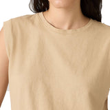 T-shirt smanicato tank boxy sabbia