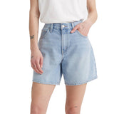 Short high baggy denim chiaro