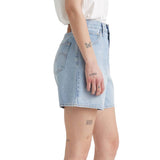Short high baggy denim chiaro