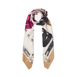 Foulard con stampa Mix Belts beige