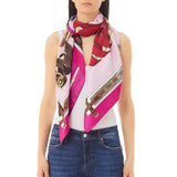 Foulard con stampa Mix Belts fucsia