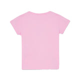 T-shirt manica corta applicazione rosa