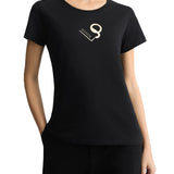 T-shirt con logo con strass nero