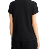 T-shirt con logo con strass nero