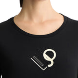 T-shirt con logo con strass nero