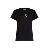 T-shirt con logo con strass nero