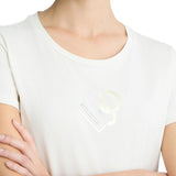 T-shirt con logo con strass bianco
