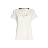 T-shirt con logo con strass bianco