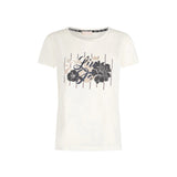 T-shirt con stampa floreale sul petto bianco