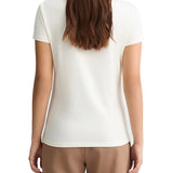 T-shirt con logo in strass sul petto bianco