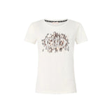 T-shirt con logo in strass sul petto bianco