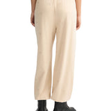 Pantalone con lettering all-over in strass beige