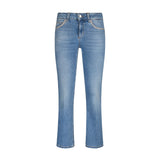 Jeans bootcut con trecce di strass sulle tasche denim chiaro