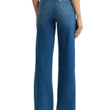 Jeans bottom up con piega stirata denim medio