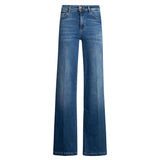 Jeans bottom up con piega stirata denim medio