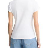 T-shirt con stampa "New York" con strass bianco