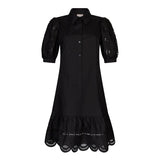 Abito chemisier con ricami nero