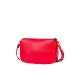 Borsa a tracolla con placca dorata rosso