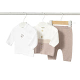 Completo 3 pezzi (cardigan+t-shirt+gambaletto) avena