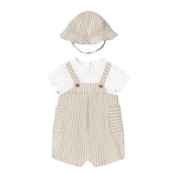 Set due pezzi (tutina+cappuccio) cotone beige