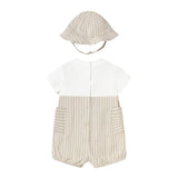 Set due pezzi (tutina+cappuccio) cotone beige