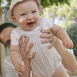 Set due pezzi (tutina+cappuccio) cotone beige