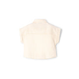 Completo tre pezzi (camicia+top+pantaloni) beige/bianco