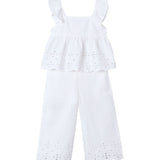 Completo due pezzi (blusa+pantaloni) cotone bianco