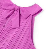 Abito smanicato plissettato fucsia