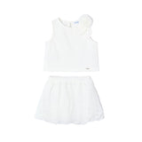 Completo due pezzi (top+gonna) ecrù