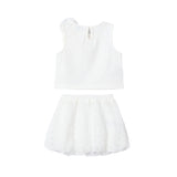 Completo due pezzi (top+gonna) ecrù